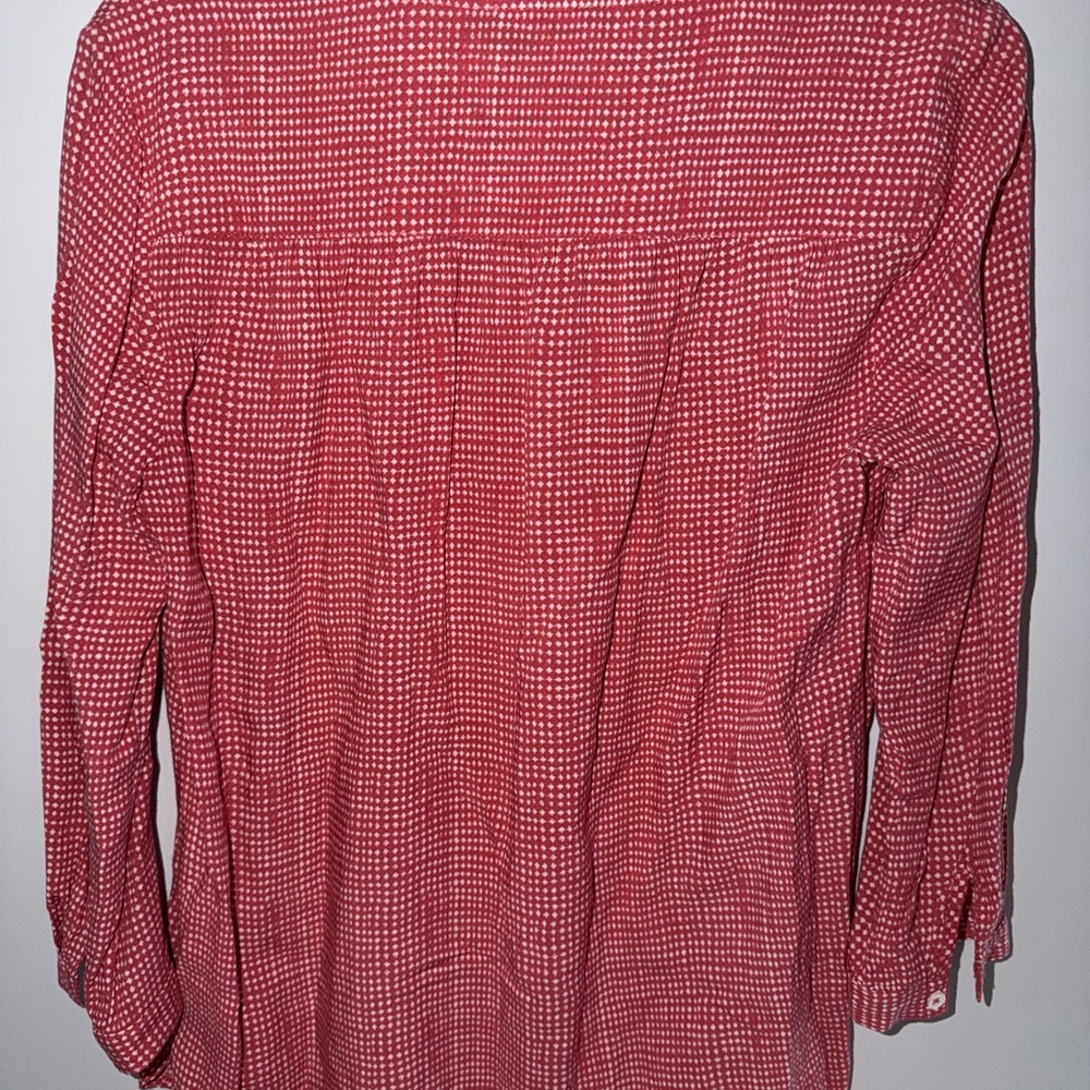 Joie Pink Patterned Split-Neck Blouse - image 3